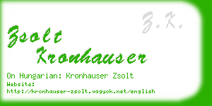 zsolt kronhauser business card